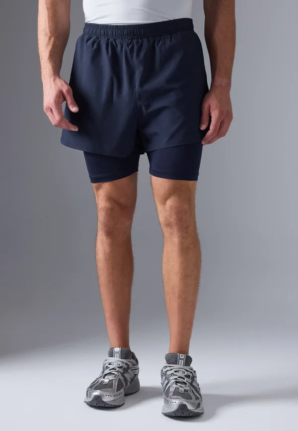 2IN1 RUNNING SHORTS WITH UNDERLAYER - Kurze Sporthose - dark blue