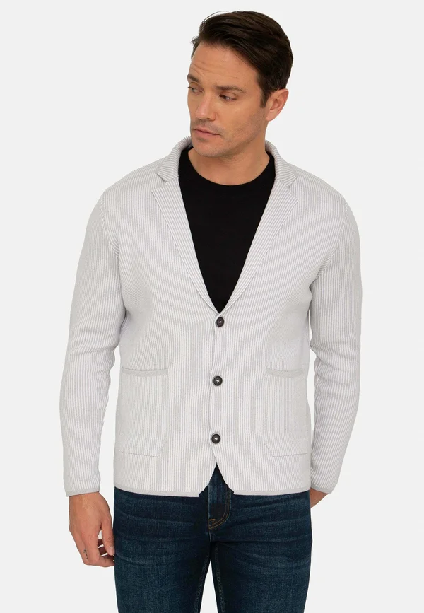 3 BUTTON AND 2 POCKETS OUTSIDE - Strickjacke - grey