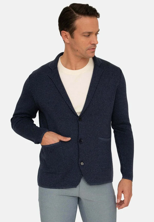3 BUTTON AND 2 POCKETS OUTSIDE - Strickjacke - navy