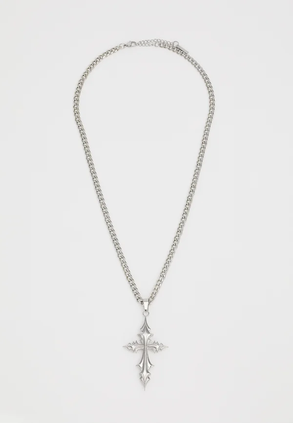 3 LAYER CROSS CHAIN UNISEX - Halskette - silver-coloured