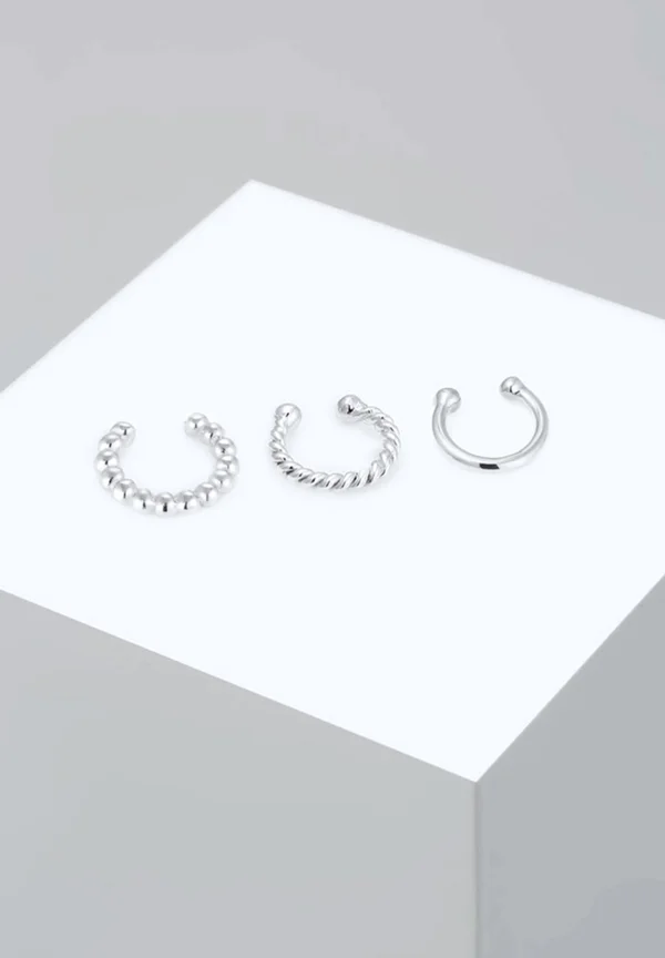 3 PACK EARCUFF - Ohrringe - silver coloured