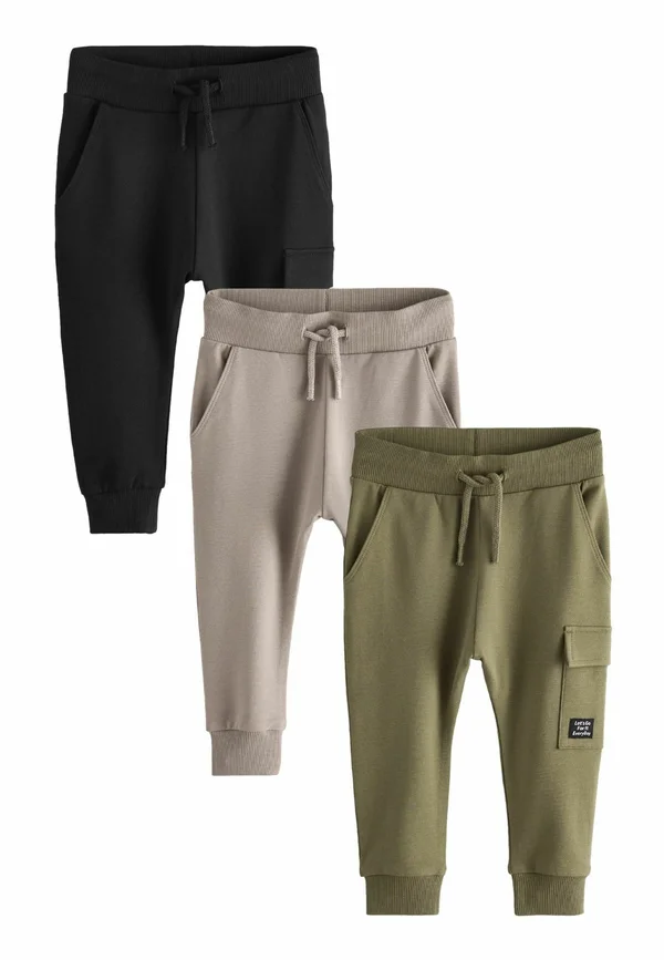 3 PACK REGULAR FIT - Cargohose - khaki green grey black