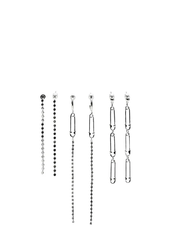 3  PACK RHINESTONE DANGLE  - Ohrringe - metallic grey