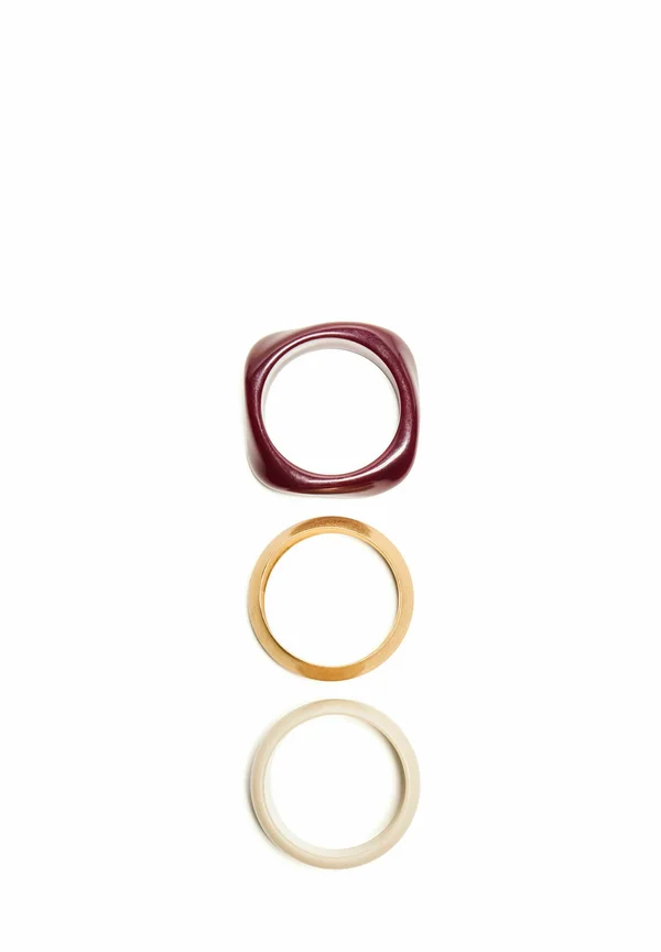 3 PACK - Ring - dark red
