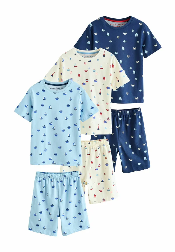 3 PACK SET - Nachtwäsche Set - blue ecru