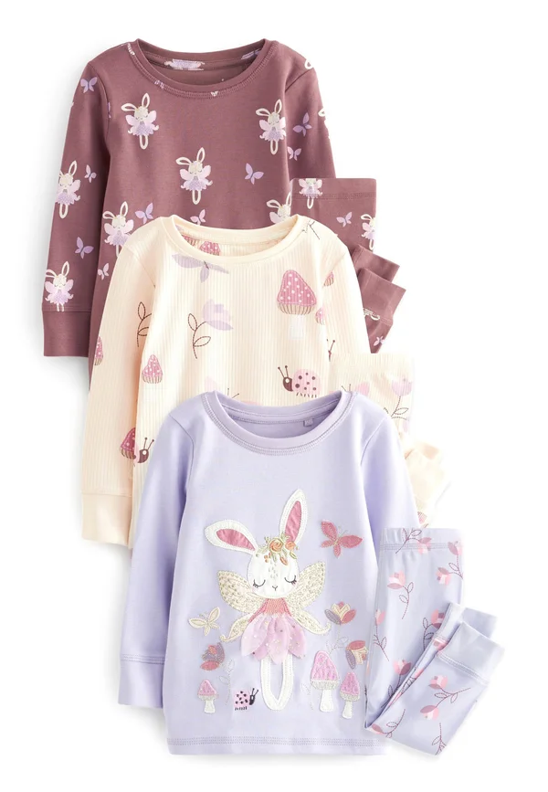 3 PACK SET STANDARD - Nachtwäsche Set - purple white bunny