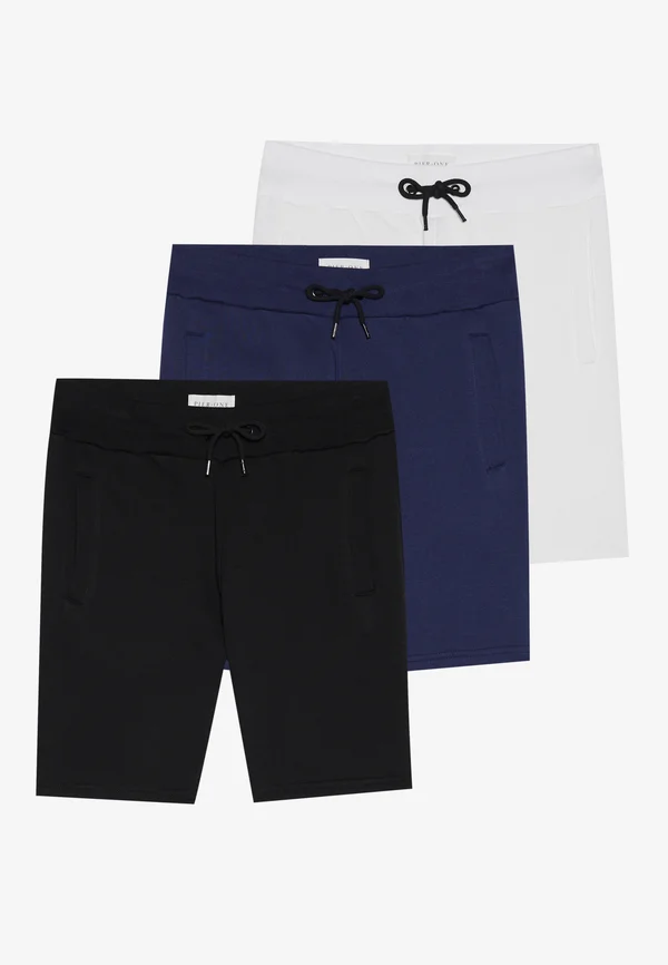 3 PACK - Shorts - white/dark blue/black