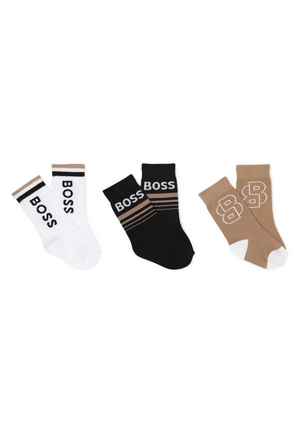 3 PACK - Socken - black/white/beige