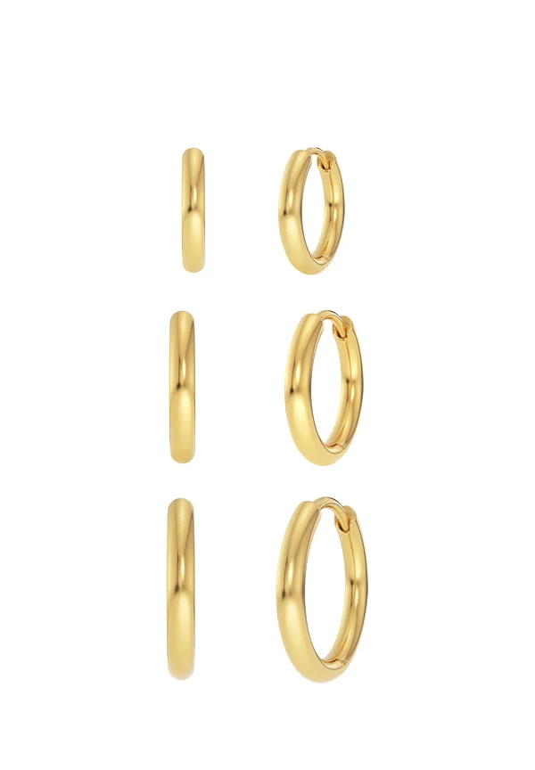 3-PACK TRIPLE PAIR HOOPS - Ohrringe - gold-coloured