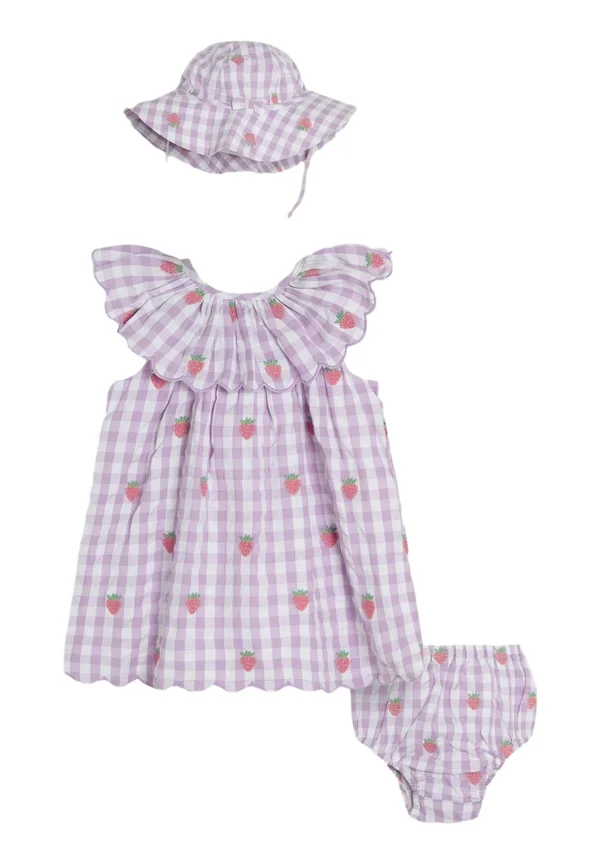 3-PIECE SET  - Freizeitkleid - lilac strawberry embroidered