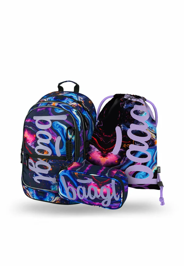 3 SET ERGONOMISCHE  CORE  - Schulranzen Set - violett