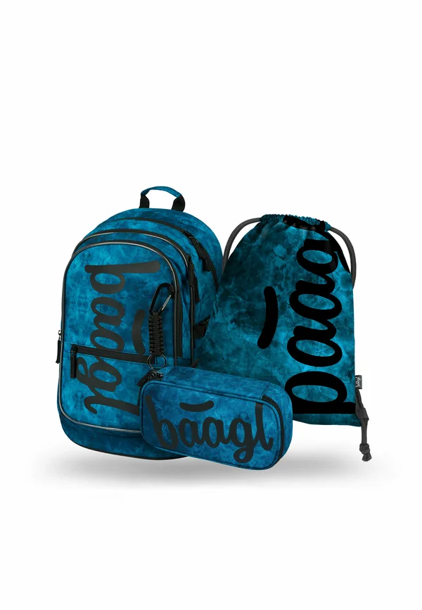 3 SET - Schulranzen - blau