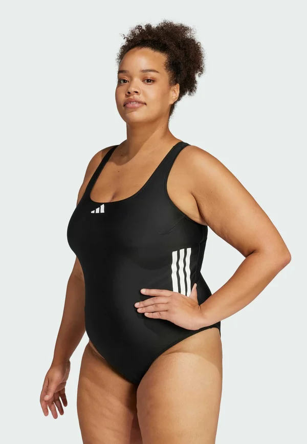 3-STRIPES C-BACK PLUS SIZE - Badeanzug - black   white