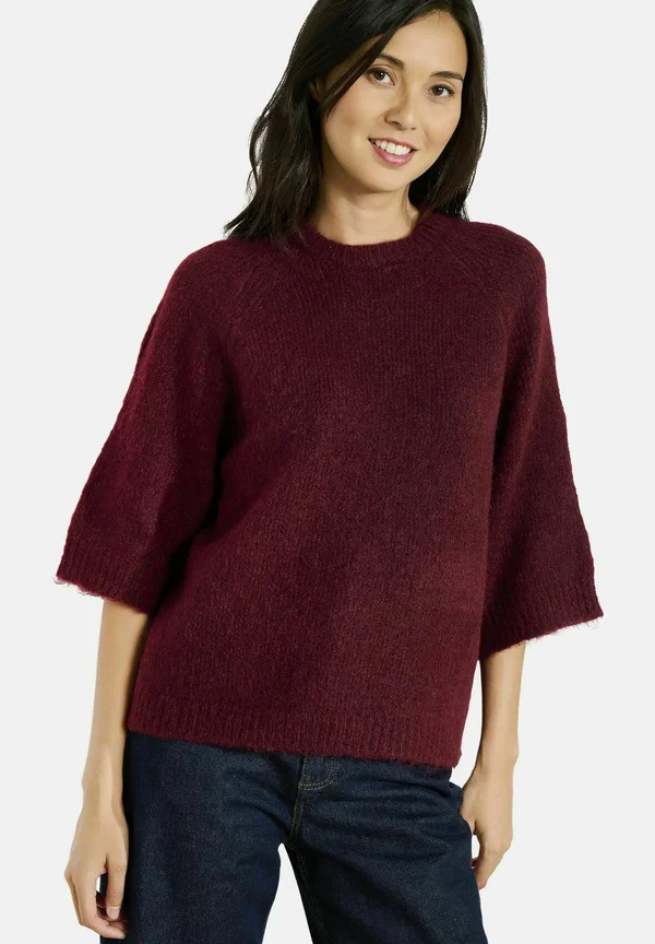 3/4 SLEEVE RAGLAN SWEATER - Strickpullover - bordeau wine