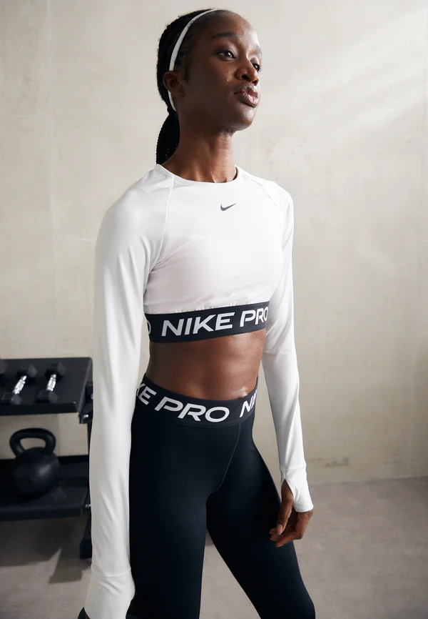 365 CROP - Langarmshirt - white/black