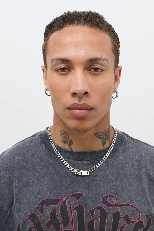 3D SKULL CHUNKY CHAIN UNISEX - Halskette - silver-colored