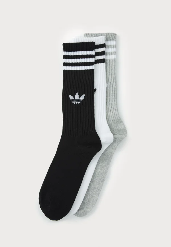 3PACK - Socken - white/medium grey heather/black