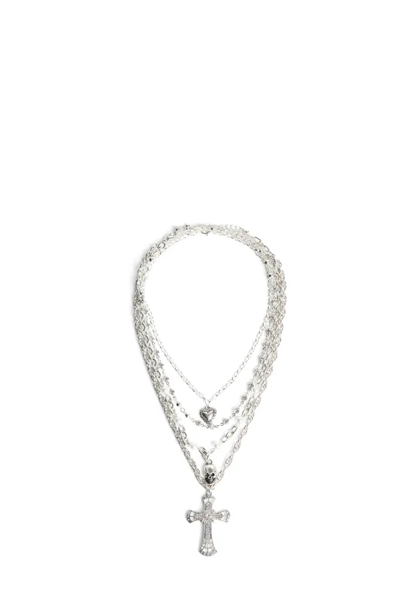 4-PACK  - Halskette - silver-coloured