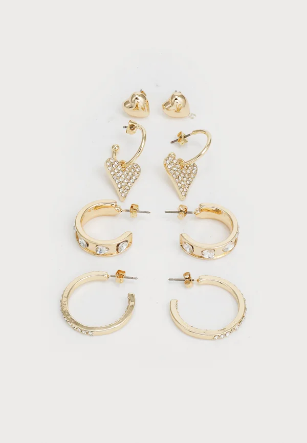 4 PACK - Ohrringe - gold-coloured