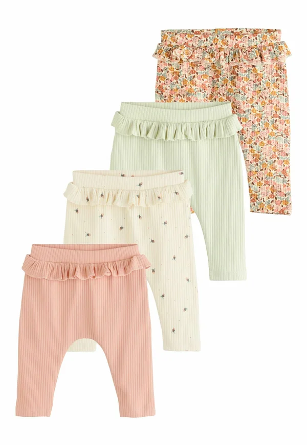 4 PACK REGULAR FIT - Leggings - Hosen - sage green coral ditsy