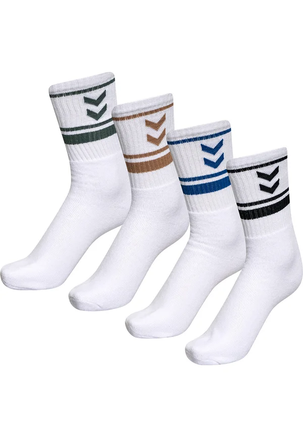 4 PACK TRIPLE STRIPE CREW - Sportsocken - darkblue duckgreen dune black