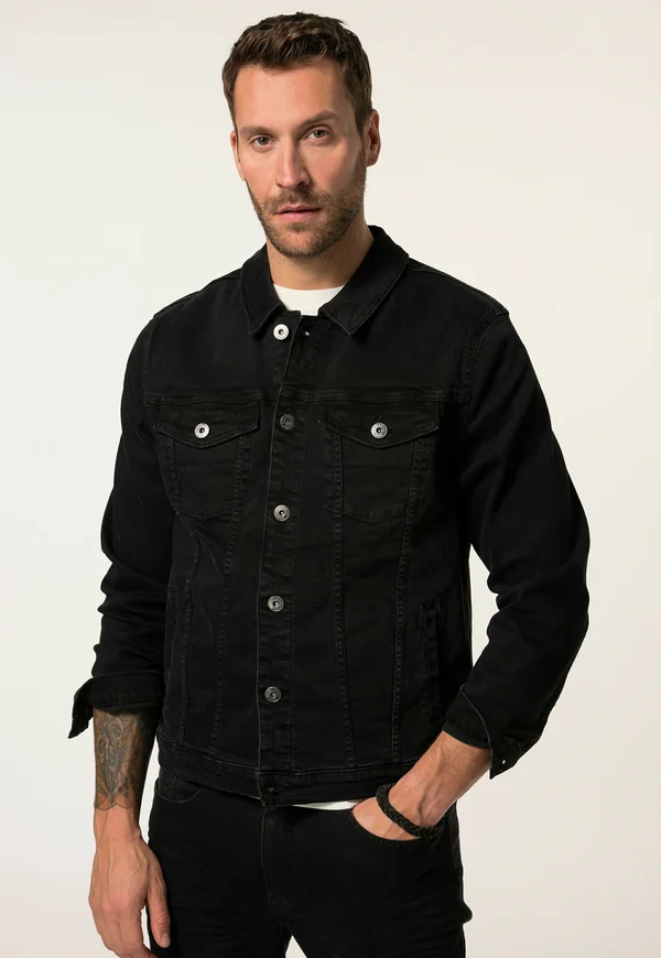 4 POCKETS BUTTON BAND - Jeansjacke - black
