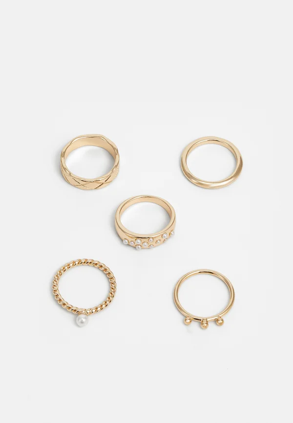 5 PACK - Ring - shiny gold-coloured