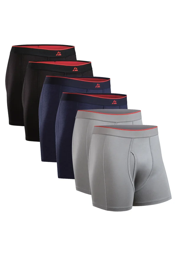 6 PACK ULTRASOFT WITH FLY - Boxershorts - black\grey\navy blue