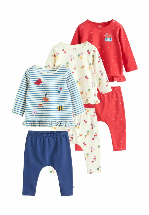 6 PIECE SET - REGULAR FIT - Leggings - Hosen - red blue cream