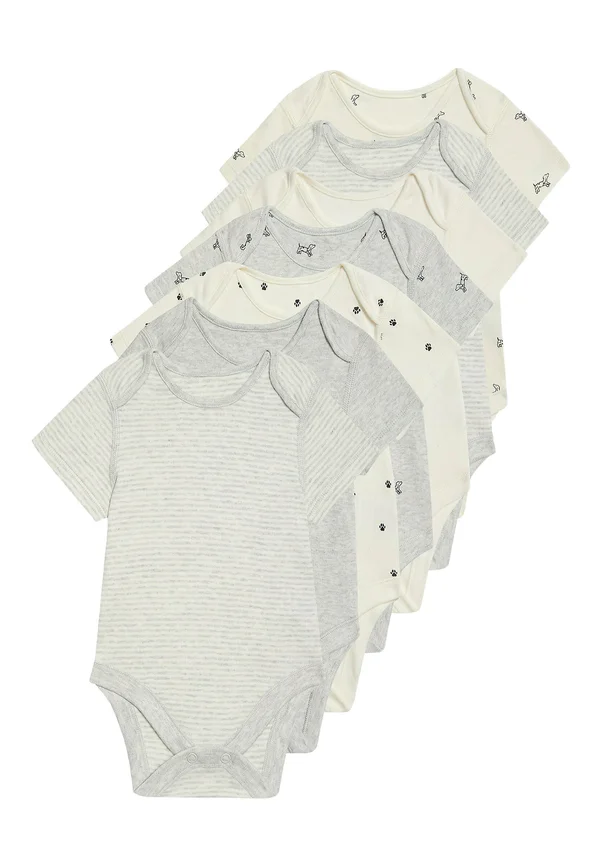 7 PACKPURE COTTON DOG PRINT - Strampler - grey marl