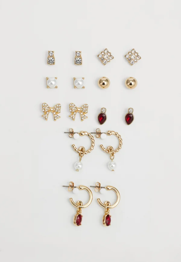 8 PACK - Ohrringe - shiny gold-coloured