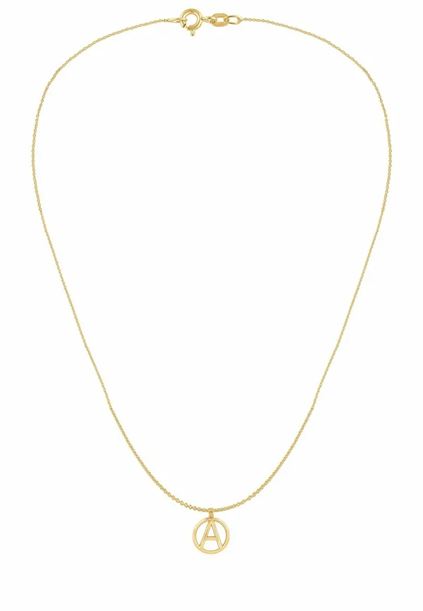 9 KARAT (375) INITIAL CHARM LETTER-A WITH CHAIN - Halskette - yellow gold