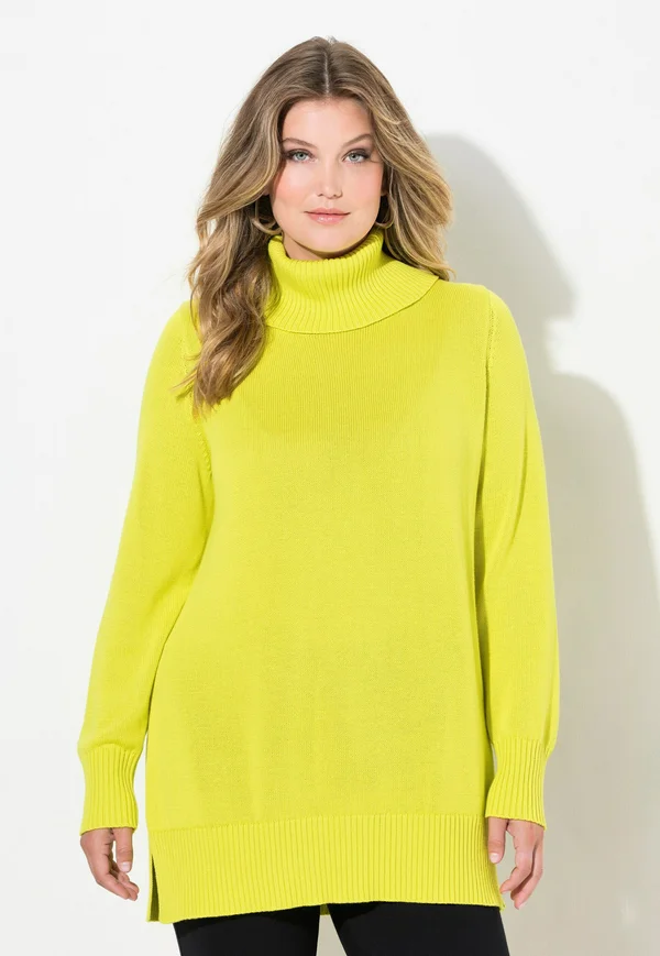 A-LINIE ROLLKRAGEN - Strickpullover - lime