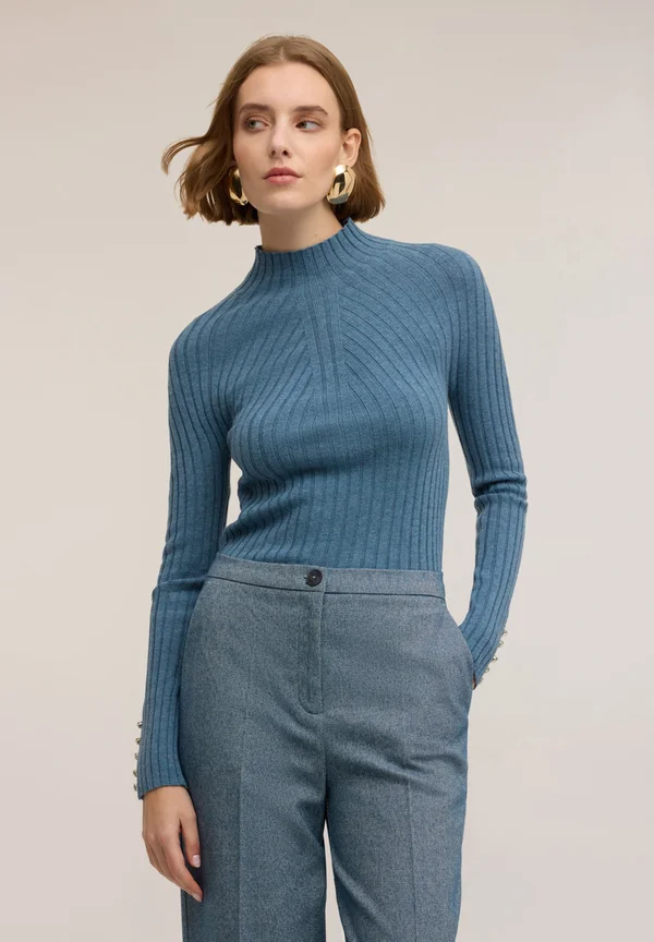 A LUPETTO A CON BOTTONI GIOIELLO - Strickpullover - ottanio
