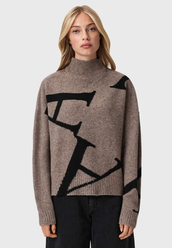 A STAR - Strickpullover - doe brown/black