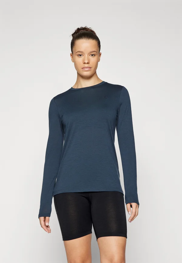 ABISKO WOOL LS W - Langarmshirt - dark navy