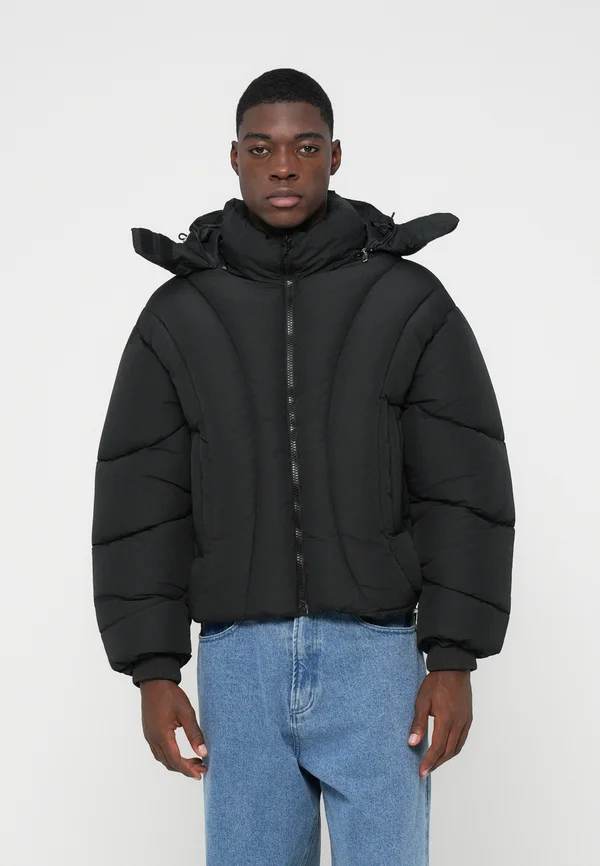 ABSTRACT BLACK PUFFER JACKET - Winterjacke - black