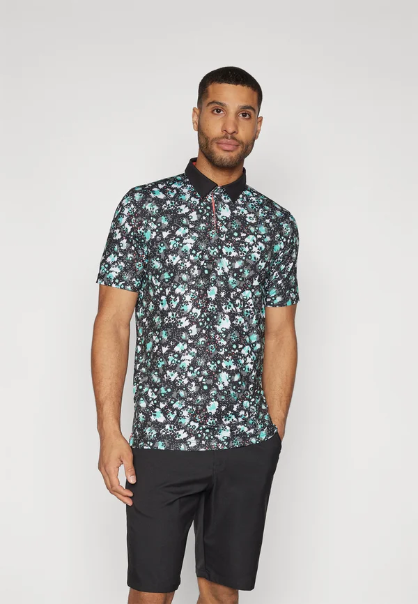 ABSTRACT CAMO - Poloshirt - black/aquatic