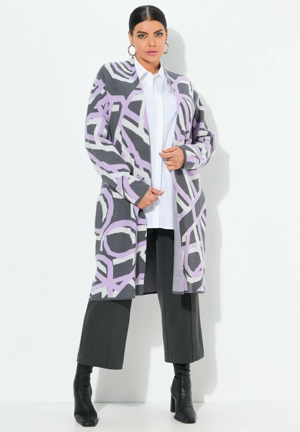 ABSTRACT PRINT - Strickjacke - asphalt