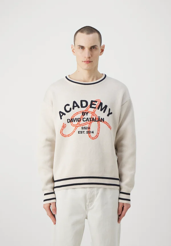 ACADEMY LOGO - Strickpullover - ecru/blue/red