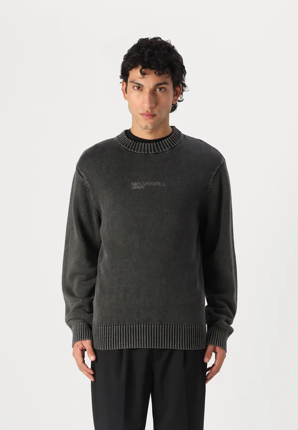 ACID WASH - Strickpullover - black