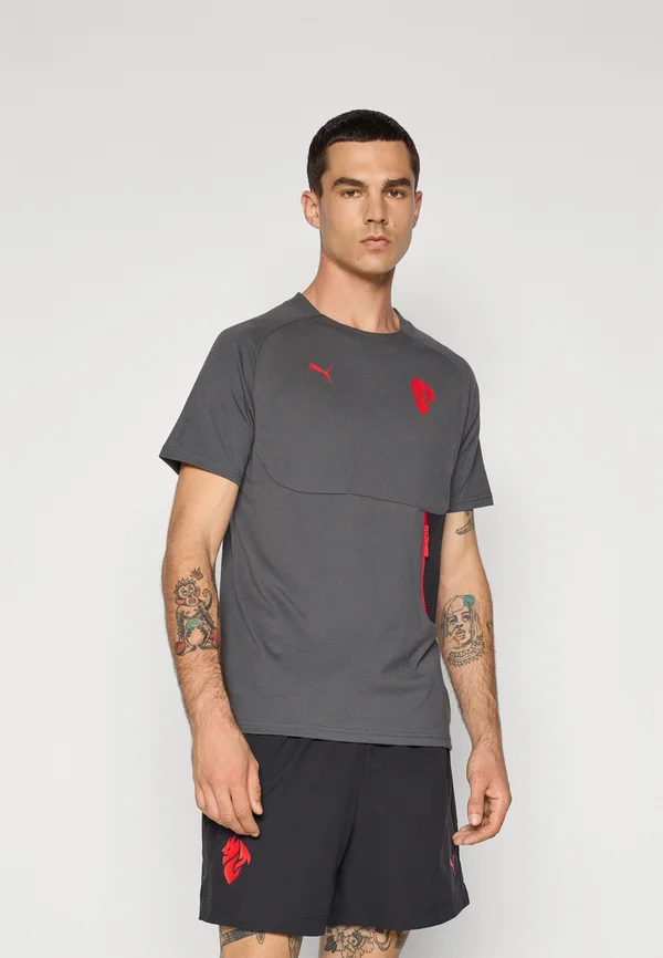 ACM POCKET TEE - Vereinsmannschaften - shadow gray/for all time red