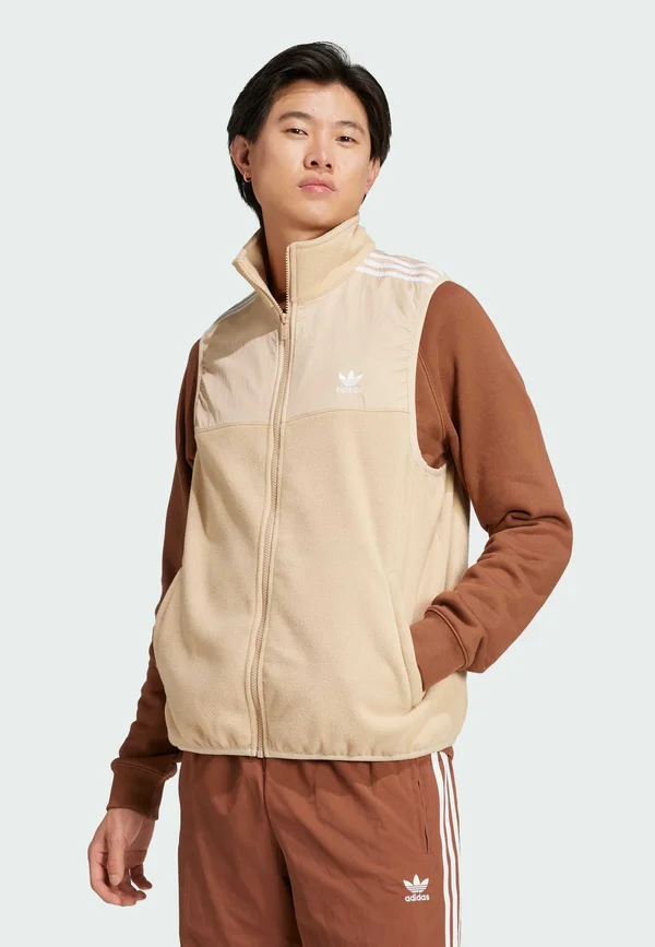 ADICOLOR 3-STRIPES MICROFLEECE - Weste - magic beige