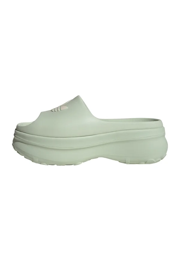 ADIFOM STAN - Pantolette flach - linen green white white