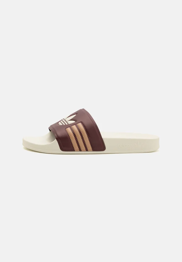 ADILETTE - Pantolette flach - shadow red/cream white/warm sandstone