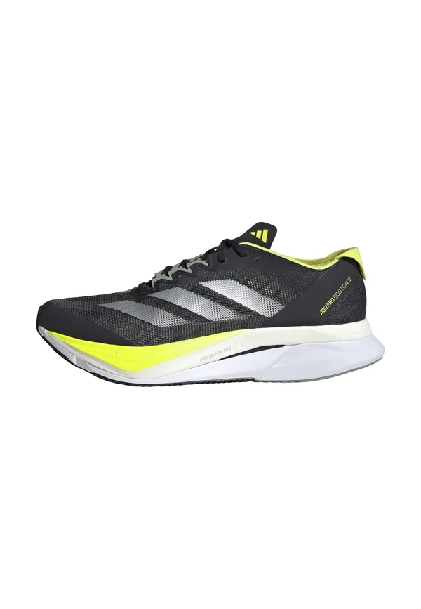 ADIZERO BOSTON 12 - Laufschuh Straße - aurora ink/silver metallic/pulse lime