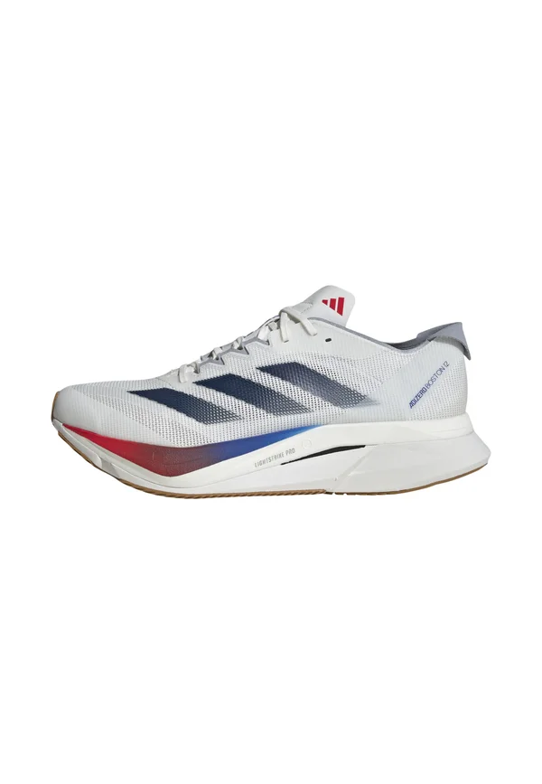 ADIZERO BOSTON 12 - Laufschuh Straße - core white   dark blue   pure ruby
