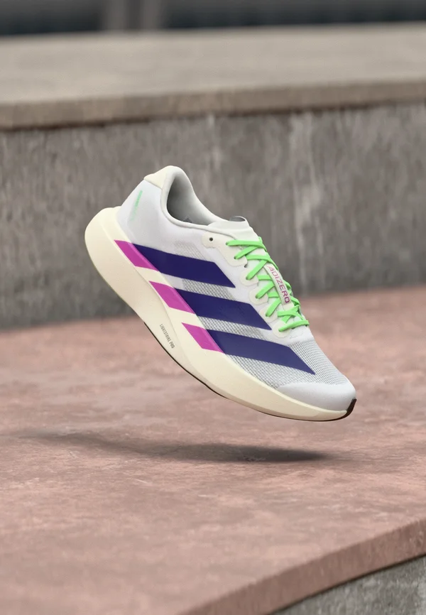 ADIZERO EVO - Laufschuh Straße - footwear white/collegiate purple/purple burst