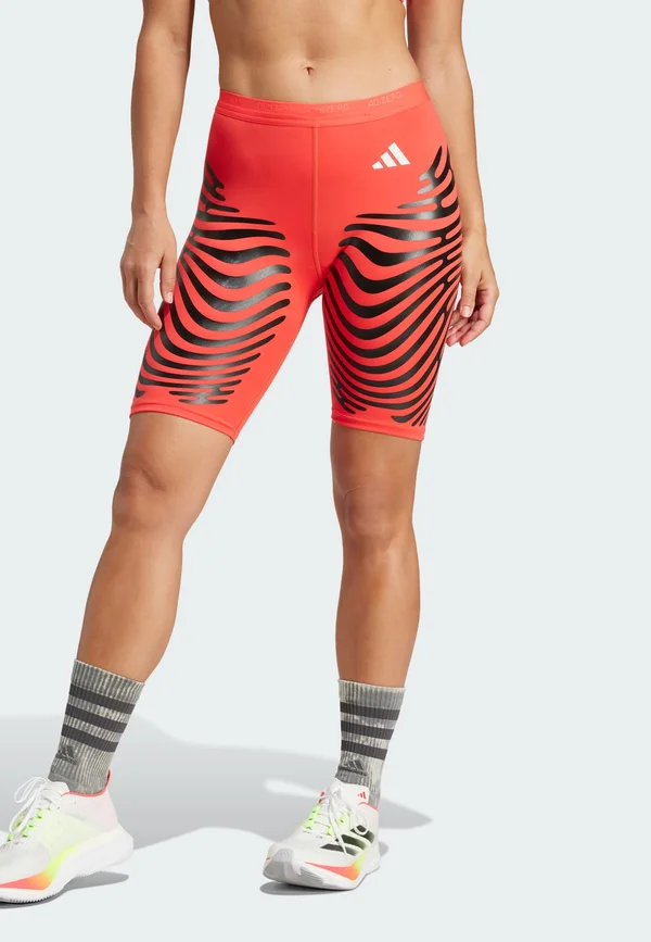ADIZERO - Tights - semi lucid red/black