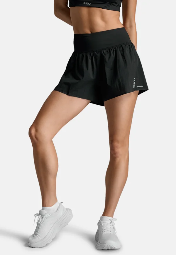 AERO 2 IN 1 - 2-in-1 Shorts - black-silver reflective